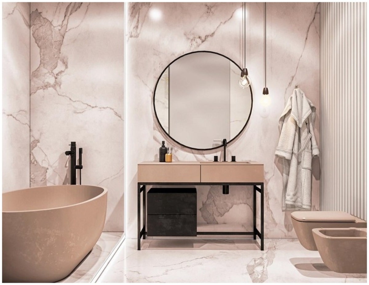 décoration salle de bain avec du marbre 